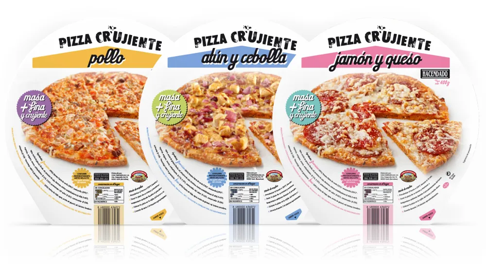 Tarradellas pizzas congeladas crujientes Hacendado