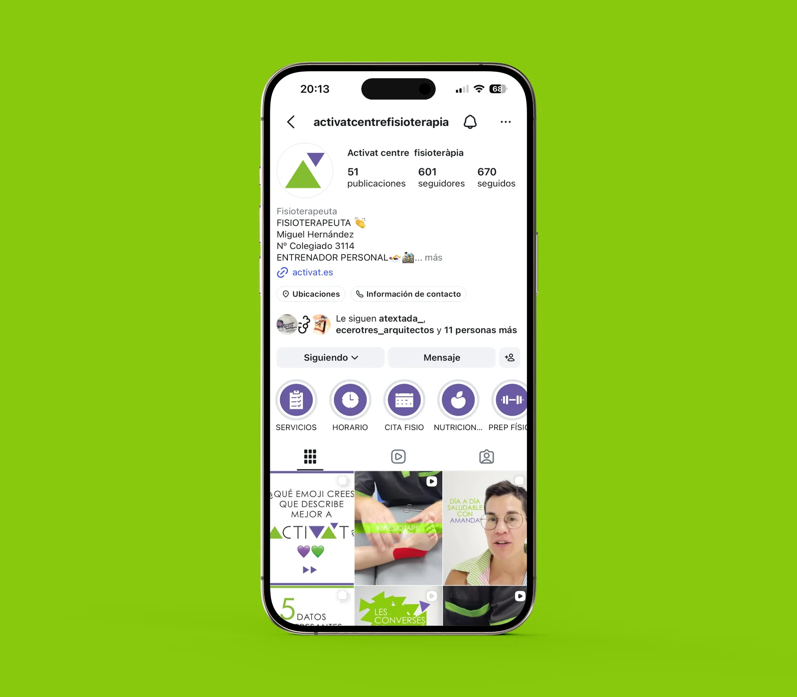 Activat feed instagram